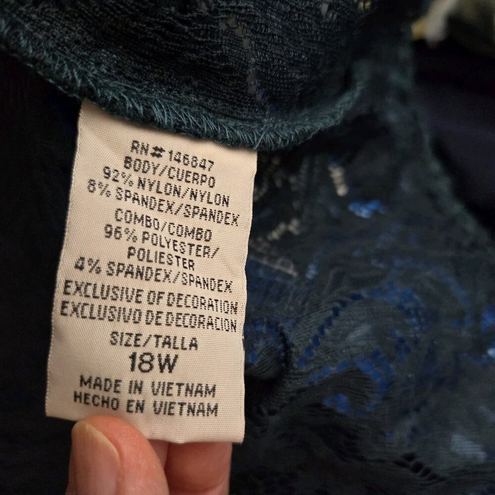 Maya Brooke Mallard Teal Green MOB Formal Midi Dress Lace Jacket/Pearls 18W NWT - Picture 8 of 13